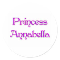 Princess Annabella Round Stickers
