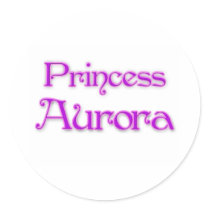 Princess Aurora Round Stickers