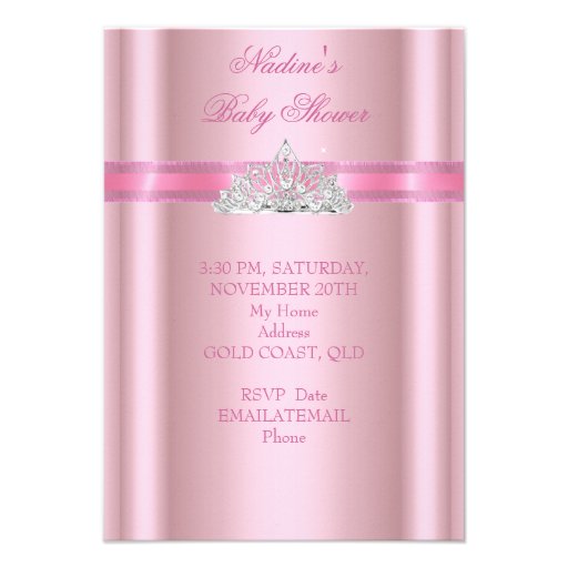 Princess Baby Shower Girl Pink Tiara Princess Announcement