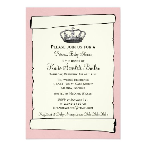 Princess Baby Shower Invitation