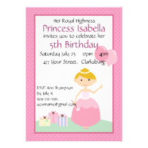 Princess Balloons Birthday Personalized Announcement