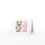 Princess Bear 2nd Birthday Greeting Card