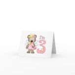 Princess Bear 3rd Birthday Greeting Card