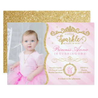 pink princess birthday invitations