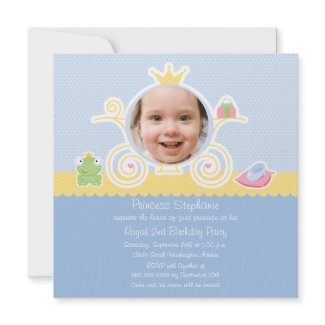 Princess birthday party carriage photo invitation invitation