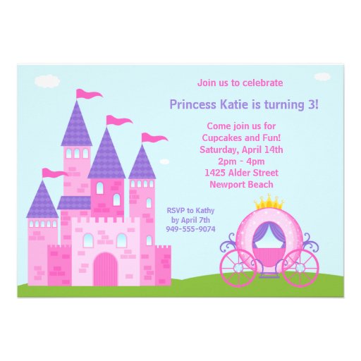 Princess Birthday Party Invitation (front side)