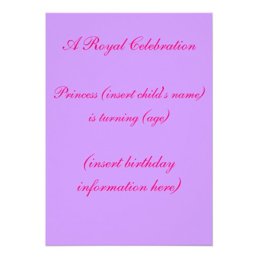 Princess Birthday Personalized Invitation
