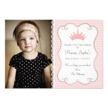 Princess Birthday Photo Thank You Card