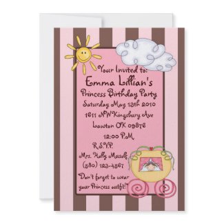 Princess,birthday,pink,brown,cute,invite,girly invitation