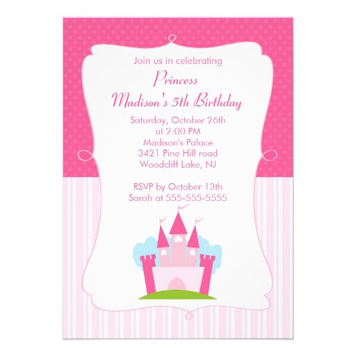 Princess Birthday Pretty In Pink Party Invitation