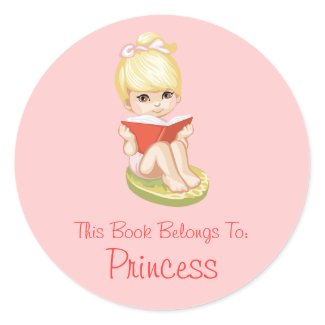 Princess Book Label Sticker sticker