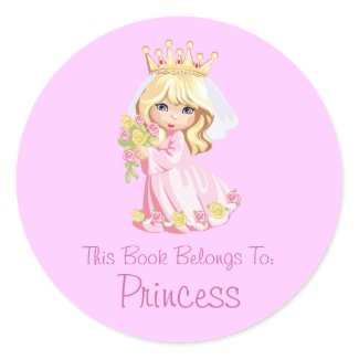 Princess Book Label Sticker sticker