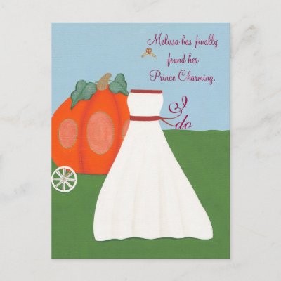 Princess Bridal Shower Invitations Postcards by Cherylsart