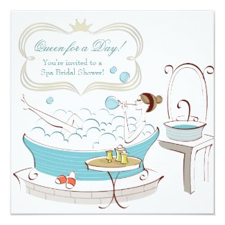 Princess Bride Spa Bridal Shower 5.25x5.25 Square Paper Invitation Card