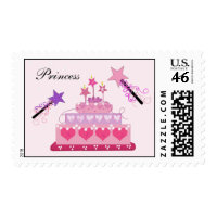 Princess Cake with Magic Wands zazzle_stamp