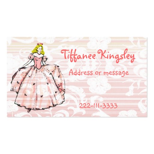 Princess Calling Card Business Card (front side)