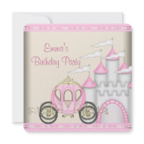 Princess Carriage Castle Girls Princess Birthday Personalized Invite