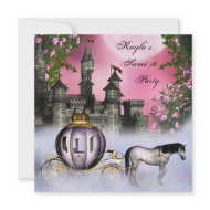 Princess Carriage Castle Princess Sweet 16 Party invitation