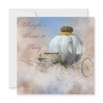 Princess Carriage Princess Sweet 16 Birthday Custom Announcements