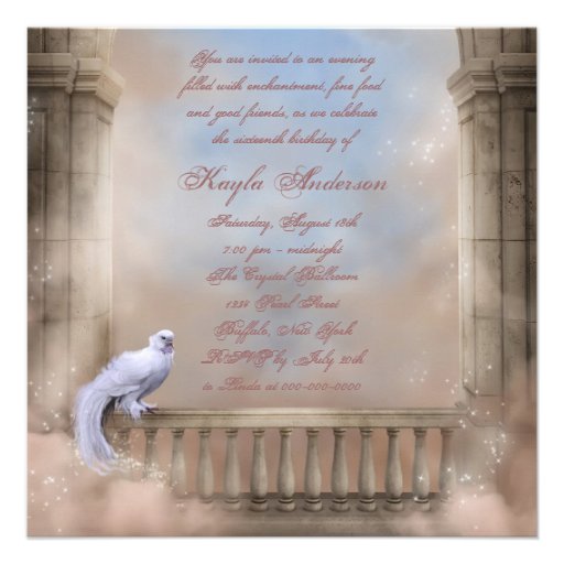 Princess Carriage Princess Sweet 16 Birthday Custom Announcements