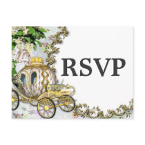 Princess Carriage Theme Wedding RSVP Postcard