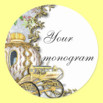 Princess Carriage Wedding Envelope Seals Labels stickers