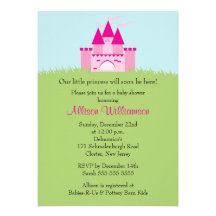Princess Castle Baby Shower Custom Announcements