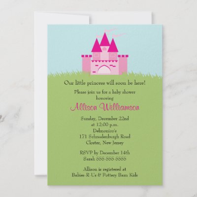 Princess Themed Baby Shower Invitations on Princess Castle Baby Shower Custom Announcements By Celebrateitinvites