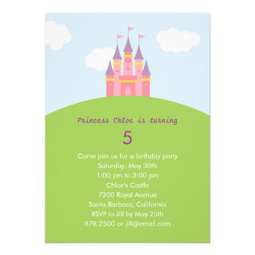 Princess Castle Birthday Party Invitation