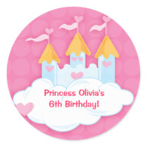Princess Castle Custom Birthday Favor Stickers