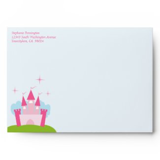 Princess castle invitation A7 envelope envelope