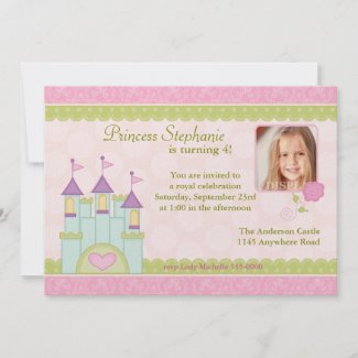 Princess Castle Photo Birthday Invitation invitation