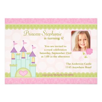 Princess Castle Photo Birthday Invitation
