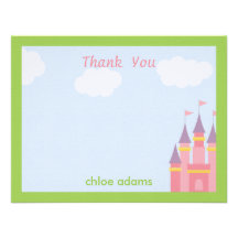 Princess Castle Thank You Card Announcement