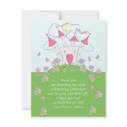 Princess Castle Thank You Flat Card invitation