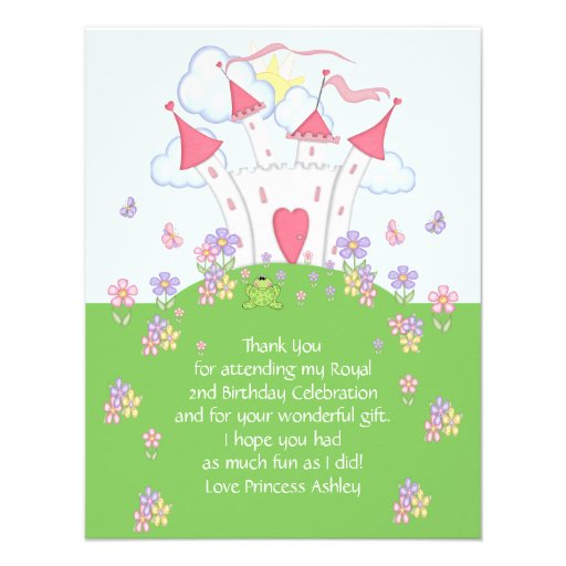 Princess Castle Thank You Flat Card Custom Invitations