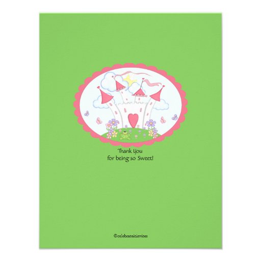 Princess Castle Thank You Flat Card Custom Invitations