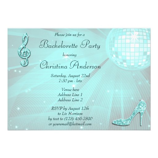 Princess Coach, Horses & Disco Ball Bachelorette Custom Invites