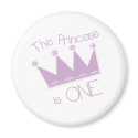 Princess Crown 1st Birthday magnets