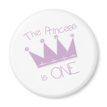 Princess Crown 1st Birthday magnets by kids_birthdays Princess Crown 1st Birthday magnets