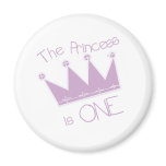 Princess Crown 1st Birthday magnets