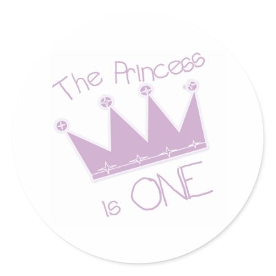 Princess Crown 1st Birthday Stickers by kids_birthdays
