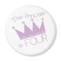 Princess Crown 4th Birthday Tshirts magnets