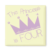 Princess Crown 4th Birthday Tshirts magnets