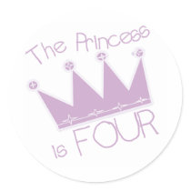 Princess Crown 4th Birthday Tshirts stickers by kids_birthdays Princess Crown 4th Birthday Tshirts stickers