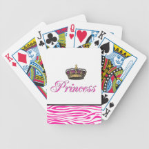 Princess crown in hot pink card deck