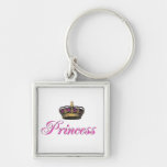 Princess crown in hot pink keychains