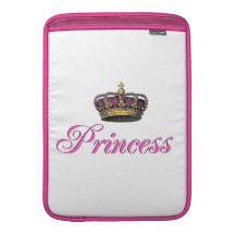 Princess crown in hot pink MacBook sleeves