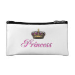 Princess crown in hot pink makeup bags