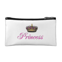 Princess crown in hot pink makeup bags